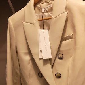 Veronica Beard Women's cream Miller Dickey Double-Breasted Blazer/Jacket 8.